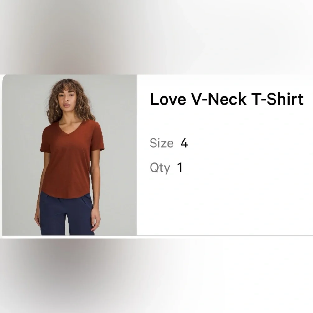 Lululemon Love V-Neck T-Shirt | Size 4 - Picture 5 of 5